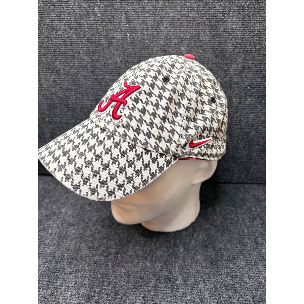 Nike Alabama Crimson Tide Houndstooth Hat Red A Logo Adjustable Cap Bear Bryant